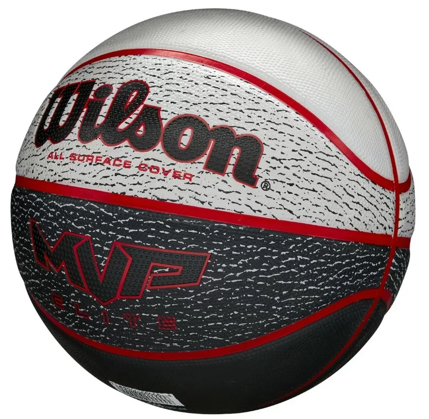Реальное фото Мяч баскетбольный Wilson MVP Elite размер №7 серо-красно-черный WTB1460XB07 от магазина СпортЕВ