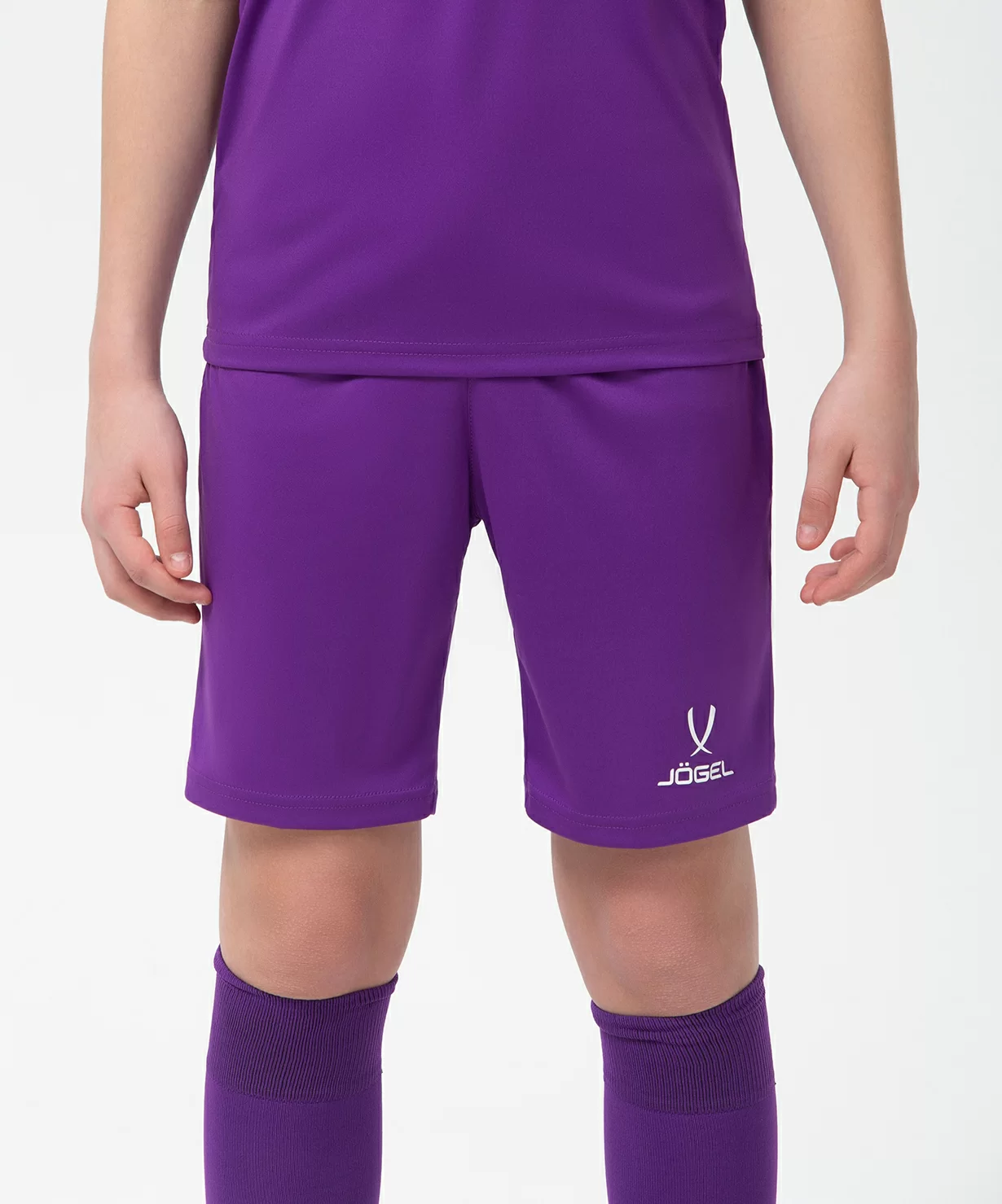 Реальное фото Шорты игровые JÖGEL CAMP Classic Shorts, фиолетовый/белый, детский от магазина Спортев