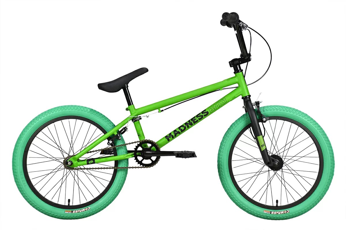 Реальное фото Велосипед Stark Madness BMX 1 (2023) зеленый/черный/зеленый от магазина СпортЕВ