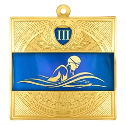 Медаль MZP 301-65/GBU брасс 3 место (65х65мм, s-2,5мм) латунь