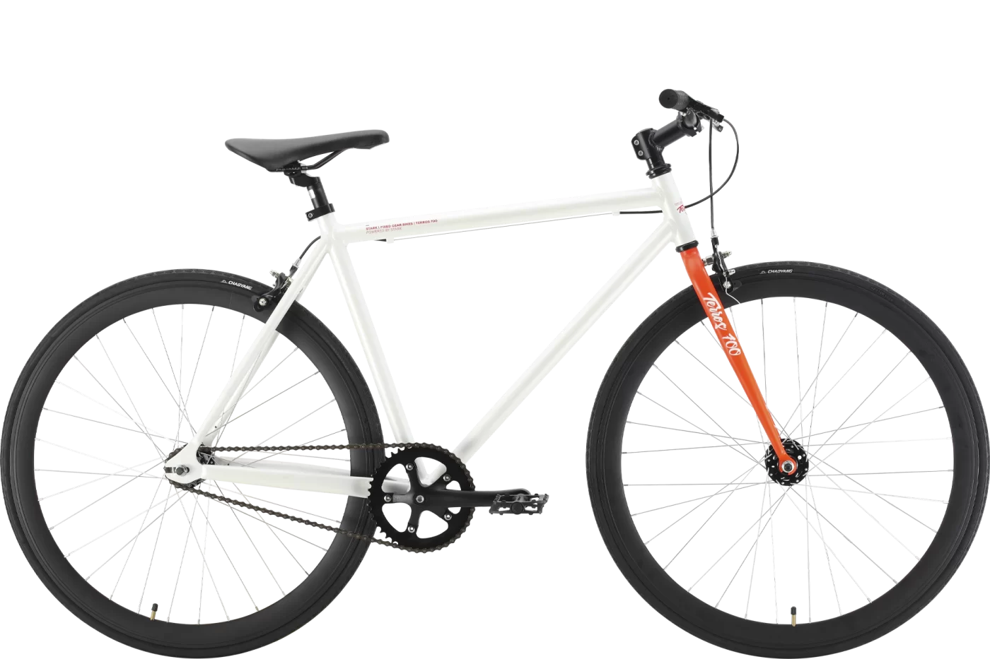 Реальное фото Велосипед Stark Terros 700 S (2022) белый/оранжевый от магазина СпортЕВ