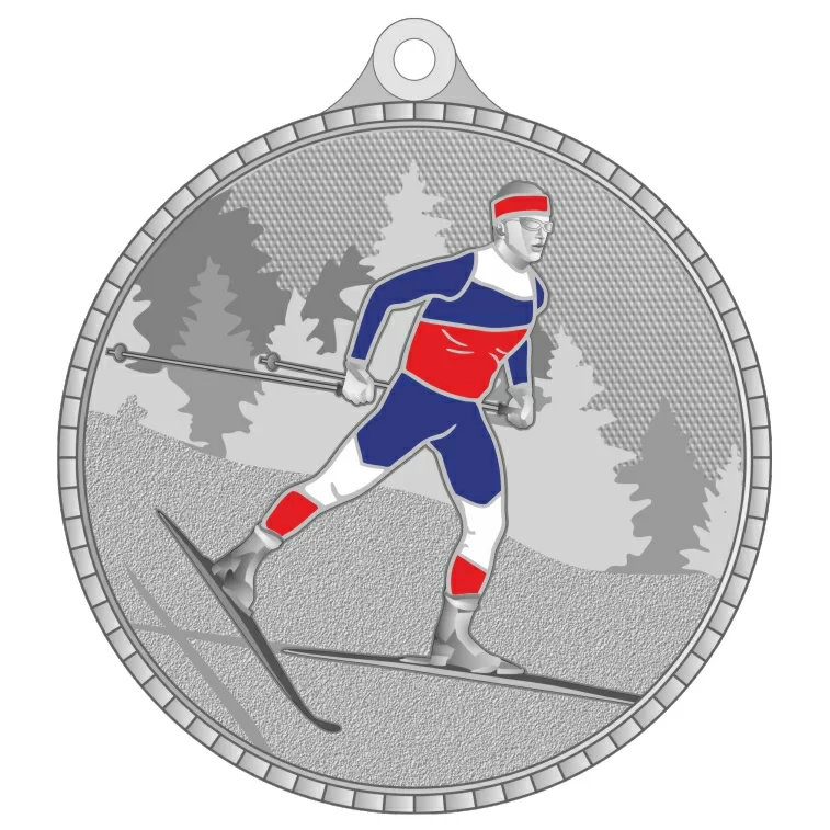 Реальное фото Медаль MZP 614-55/S лыжник (D-55мм, s-2 мм) от магазина СпортЕВ
