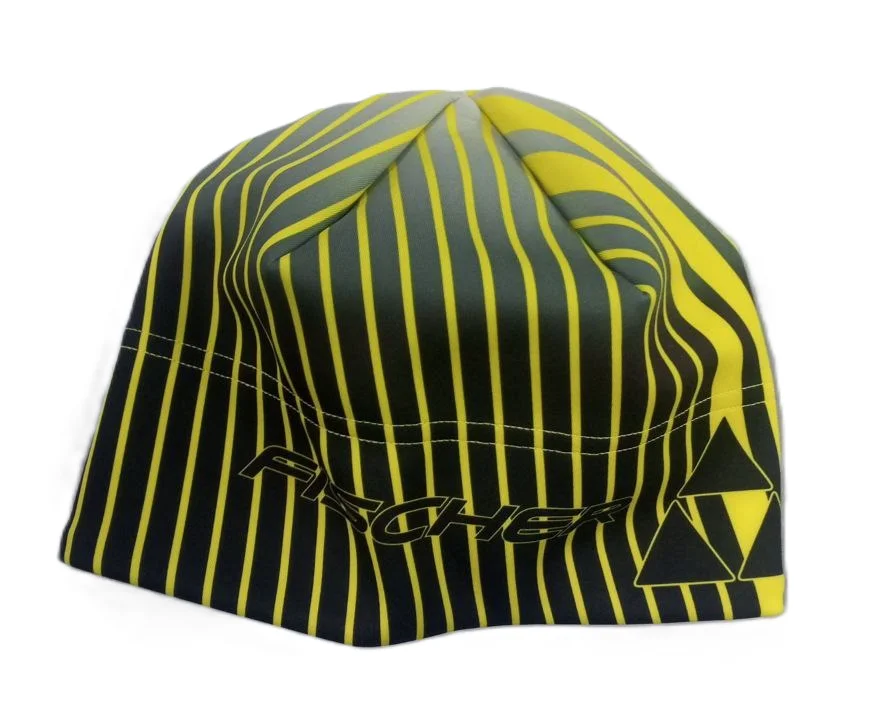 Реальное фото Шапка гоночная с лого Fischer полоски от магазина Спортев