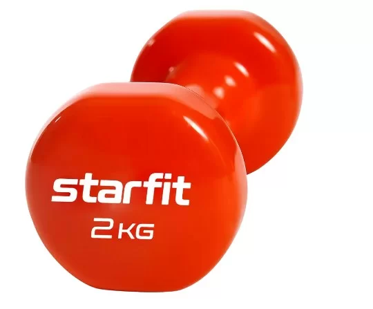 Реальное фото Гантели виниловые 2 кг StarFit Core DB-101 оранжевый (пара) УТ-00020383 от магазина СпортЕВ