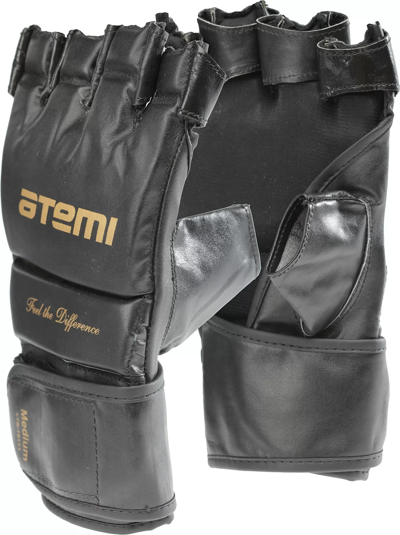 Реальное фото Перчатки Atemi mix fight кожа черные LTB-19111 от магазина СпортЕВ