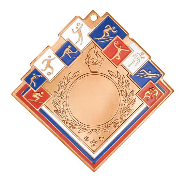 Реальное фото Медаль MZ 136-80/B (60х60мм, D-25 мм, s-2,5мм) от магазина Спортев