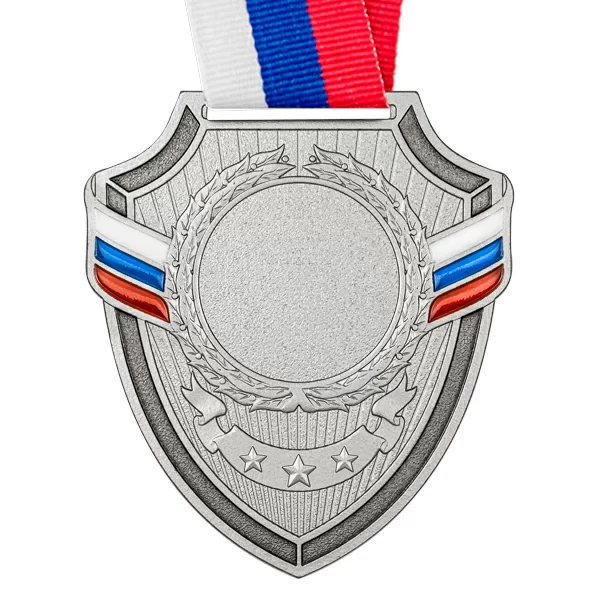 Реальное фото Медаль MZP 558-65/SM (56х65мм, D-25мм, s-2мм) с лентой от магазина СпортЕВ