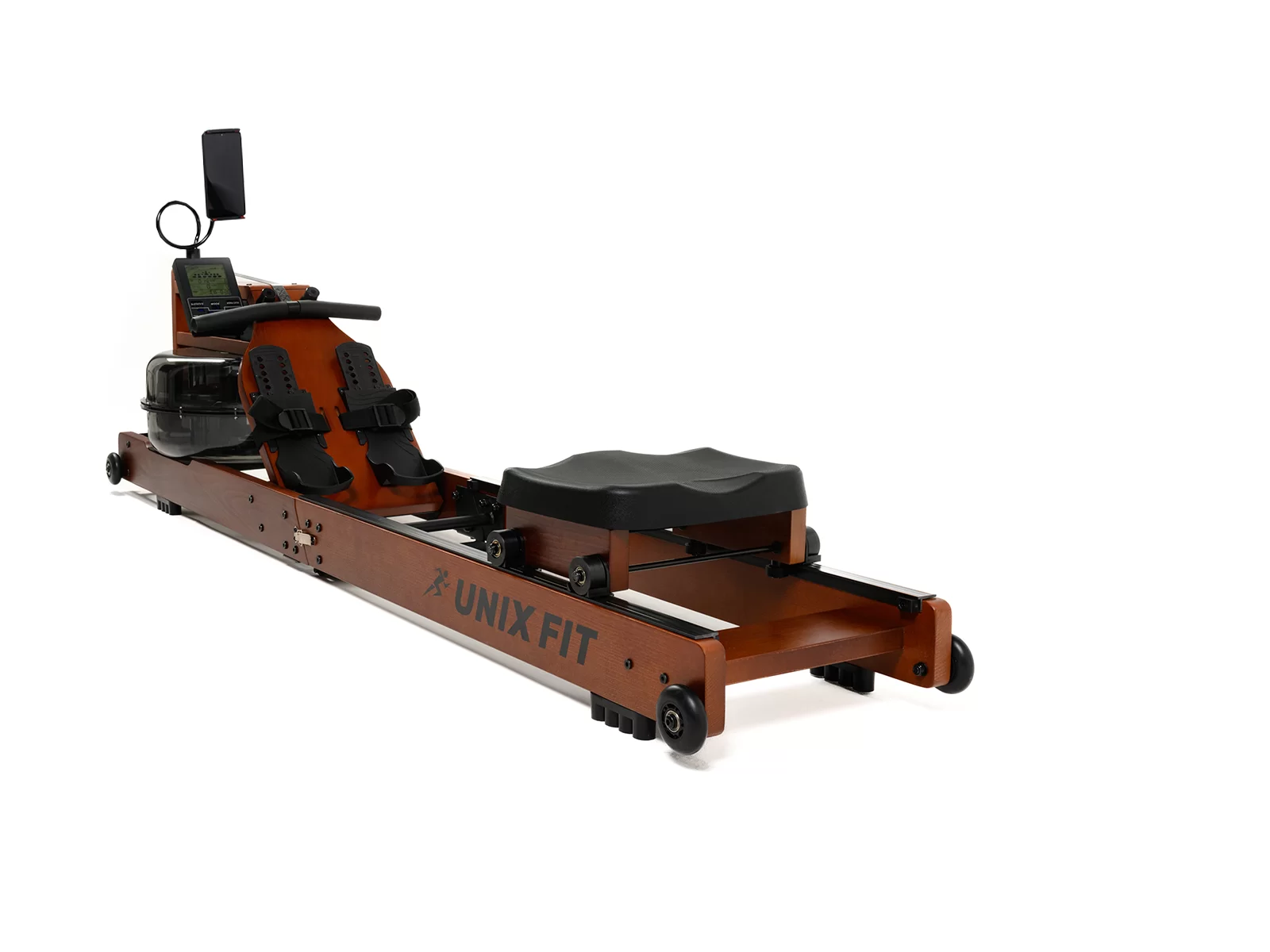 Реальное фото Гребной тренажер UNIX Fit Wood Rower Dark от магазина Спортев