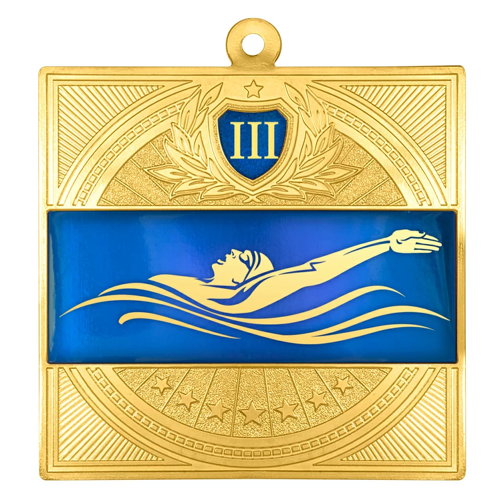 Реальное фото Медаль MZP 301-65/GBU на спине 3 место (65х65мм, s-2,5мм) латунь от магазина СпортЕВ