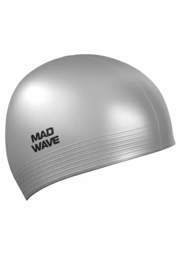 Реальное фото Шапочка для плавания Mad Wave Solid silver M0565 01 0 17W от магазина СпортЕВ
