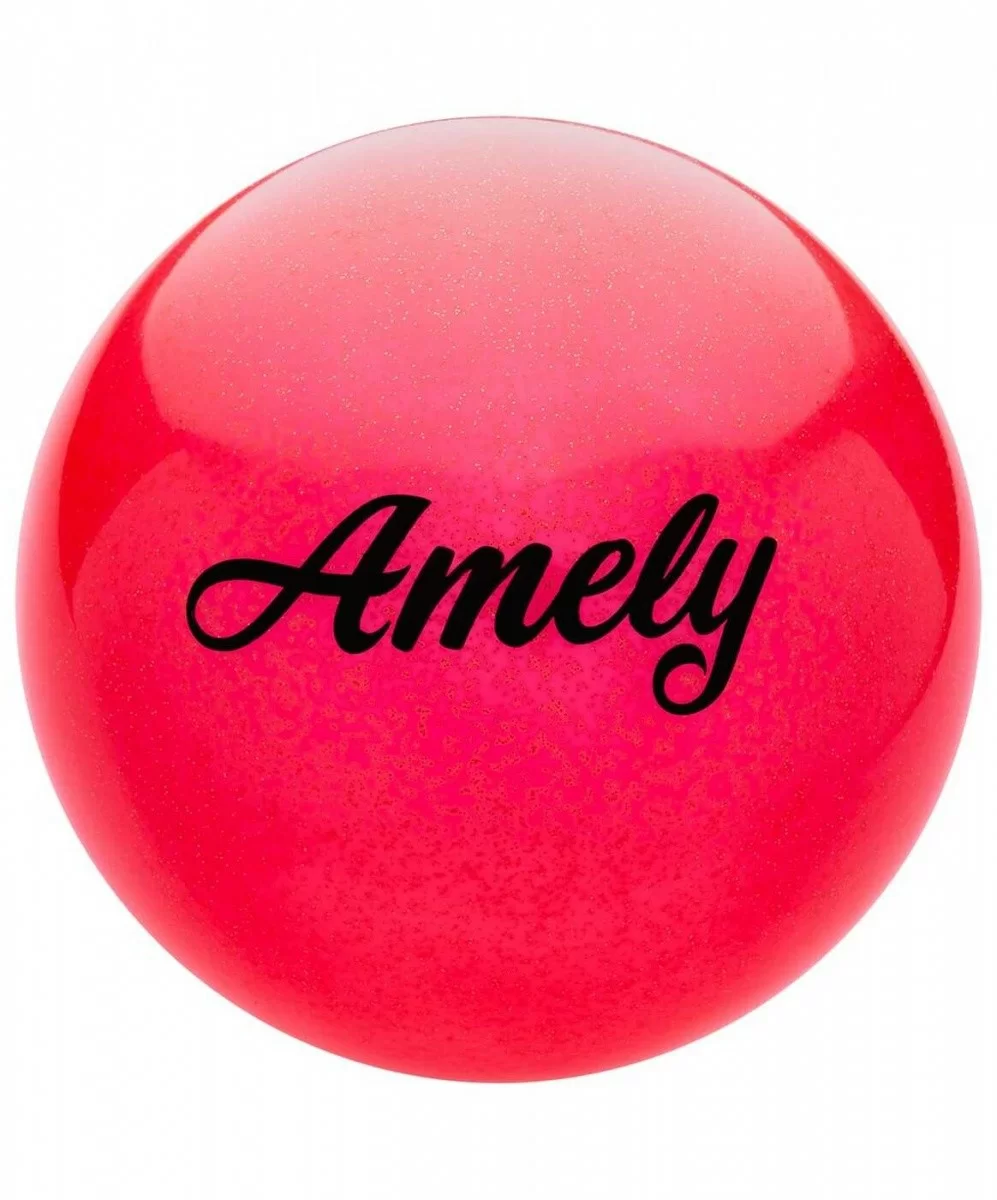 Реальное фото Мяч для художественной гимнастики 19 см Amely AGB-102 с блестками красный от магазина СпортЕВ