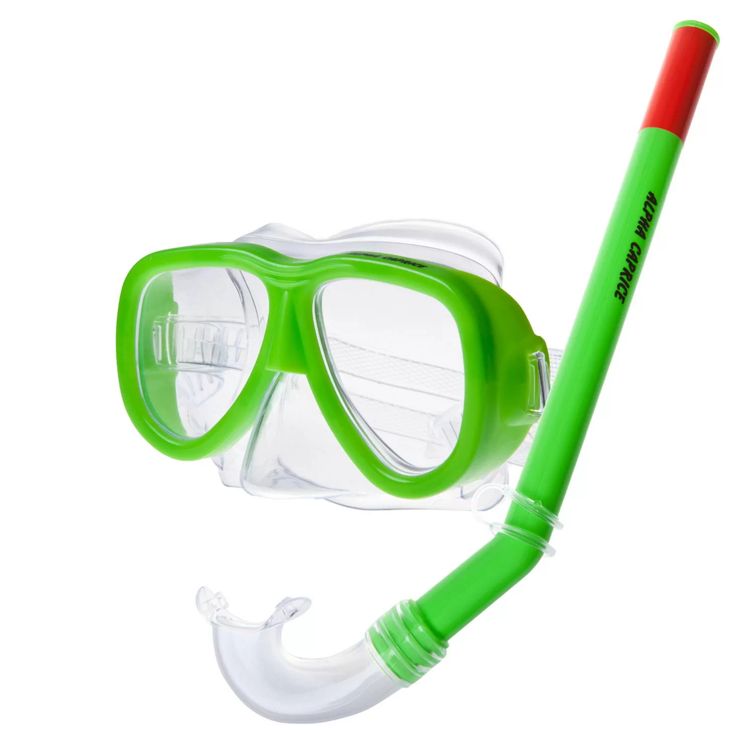Реальное фото Набор для плавания Alpha Caprice (маска+трубка) MS-1024S37 ПВХ зеленый от магазина СпортЕВ