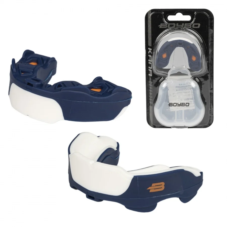 Реальное фото Капа одночелюстная BoyBo Defender BD150 Premium синий 5986 от магазина Спортев