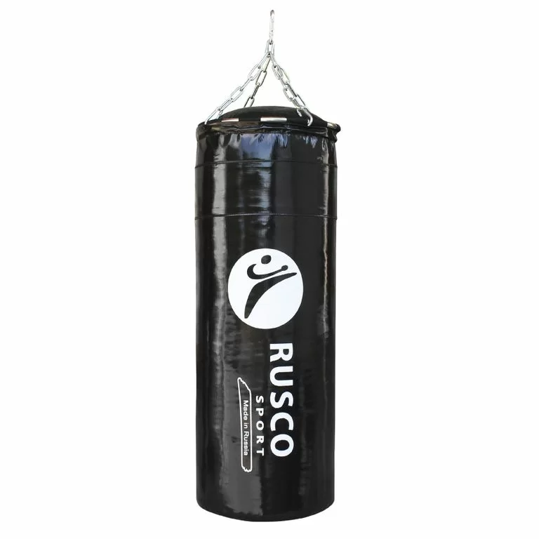 Реальное фото Мешок боксерский RuscoSport 55 кг (+/- 5 кг), 180 см, d-35 см черный от магазина СпортЕВ