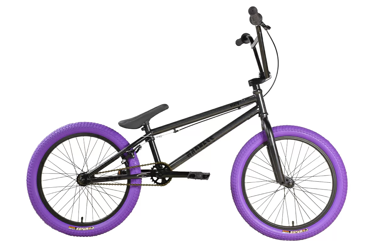 Реальное фото Велосипед Stark Madness BMX 4 (2025) серо-фиолетовый/черный/фиолетовый от магазина Спортев