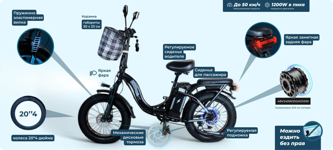 Реальное фото Электровелосипед Minako F11 LITE 48V 20 ah от магазина Спортев