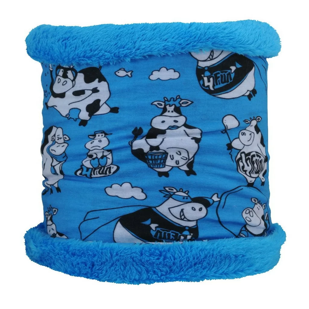 Реальное фото Шарф 4Fun 8в1 Thermal Pro Funny Cow Blue от магазина Спортев