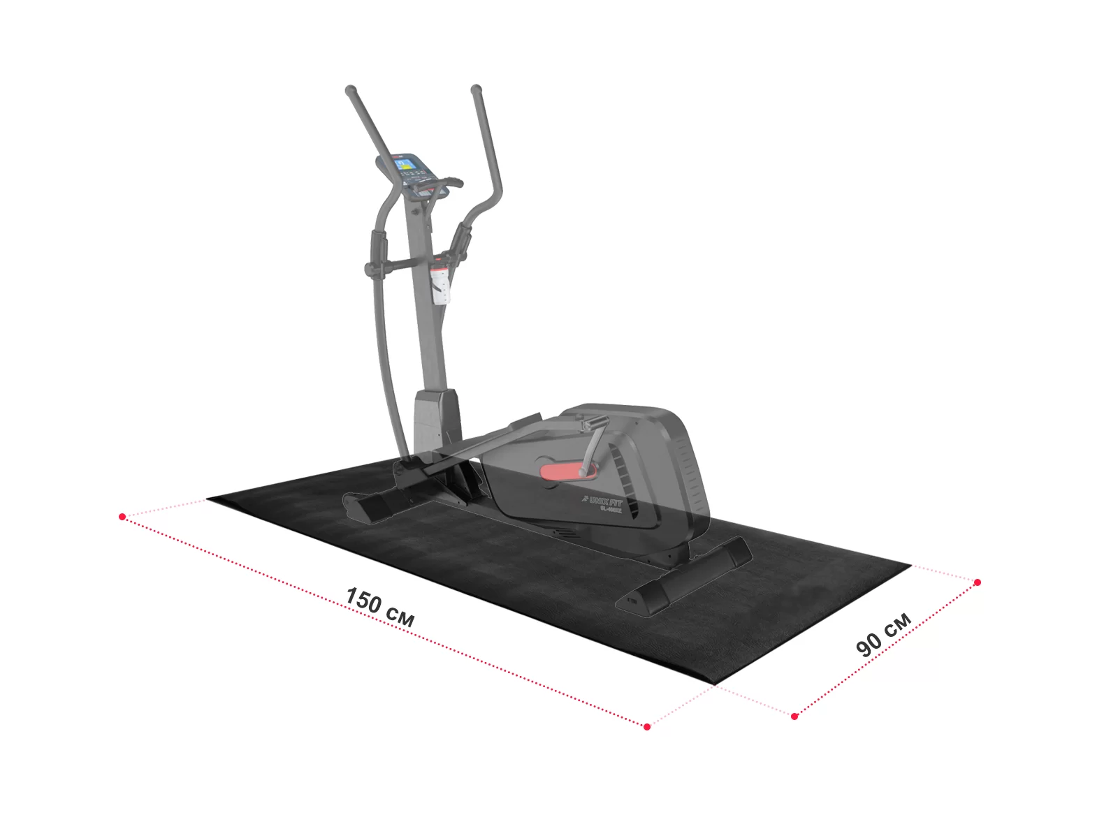 Реальное фото Коврик UNIX Fit для кардиотренажёров No logo 150x90x0,6 см от магазина Спортев