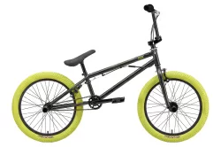 Велосипед Stark Madness BMX 3 (2024) антрацитовый матовый/антрацитовый глянцевый, зеленый/хаки