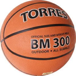 Мяч баскетбольный Torres BM300 размер №6 резина темно оранж-черный B02016