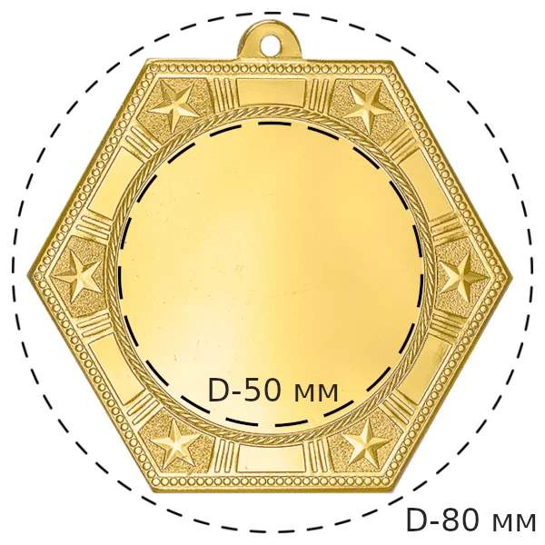 Реальное фото Медаль MZ 90-80/G (D-80 мм, D-50 мм, s-3 мм) от магазина Спортев