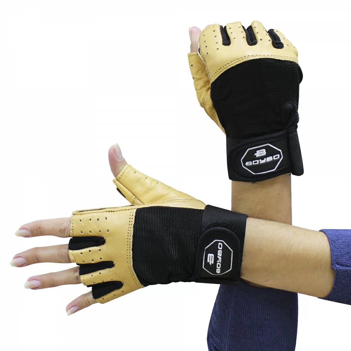 Реальное фото Перчатки для фитнеса BoyBo X-Energy коричневые от магазина СпортЕВ