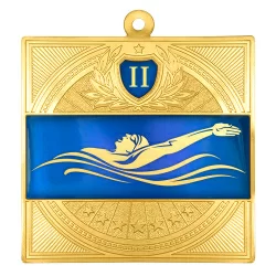 Медаль MZP 301-65/GBU на спине 2 место (65х65мм, s-2,5мм) латунь