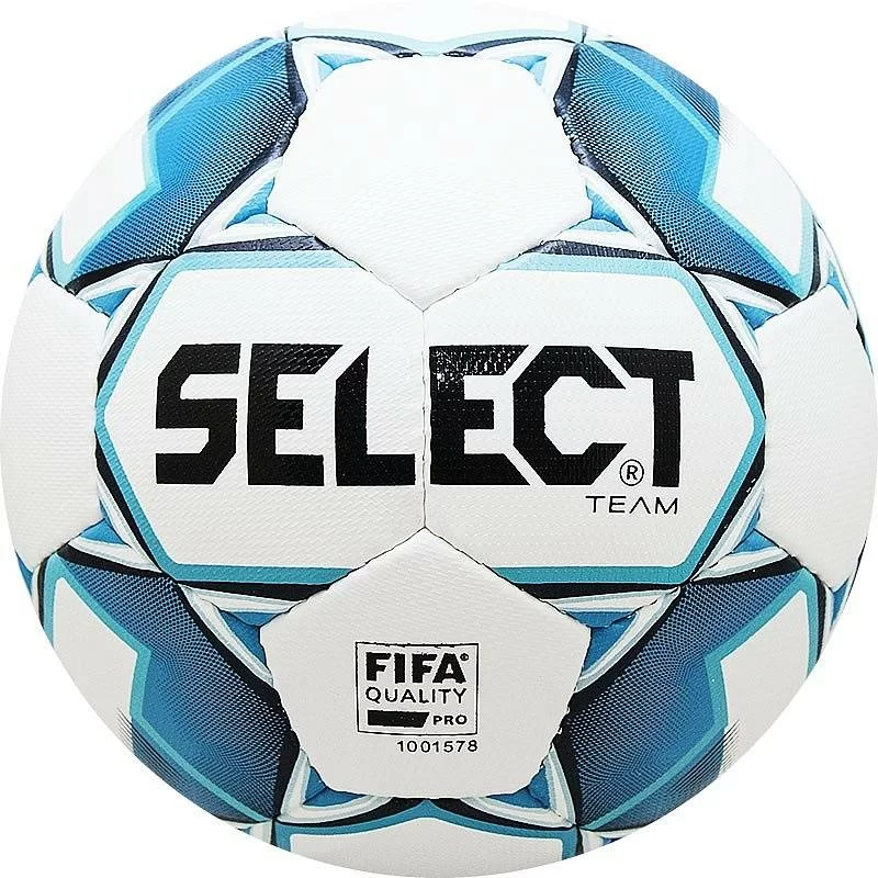 Реальное фото Мяч футбольный Select Team FIFA №5 32П бел-син 815411-020 от магазина СпортЕВ