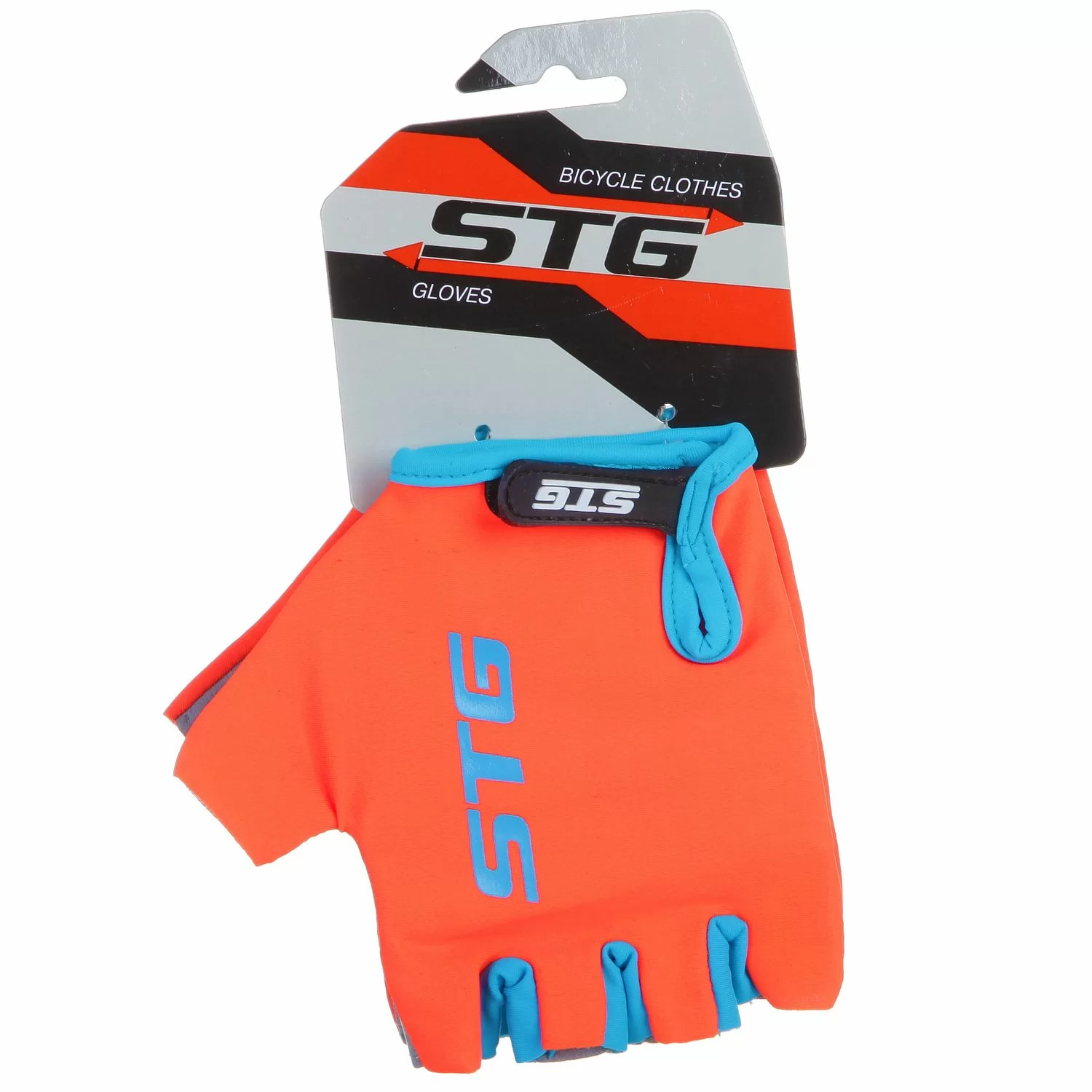 Реальное фото Перчатки STG AL-03-325 на липучке оранжево-серые Х74365 от магазина СпортЕВ