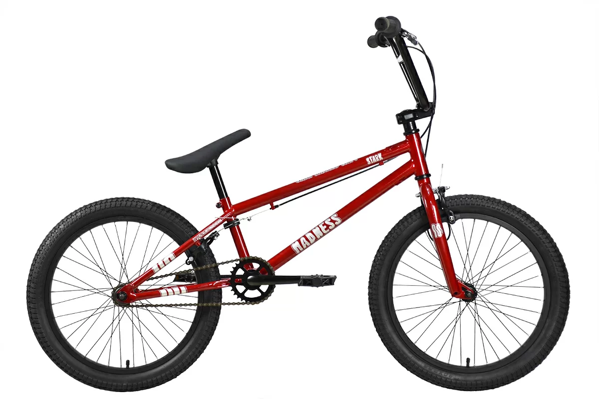 Реальное фото Велосипед Stark Madness BMX 1 (2024) красный/серебристый/черный от магазина СпортЕВ