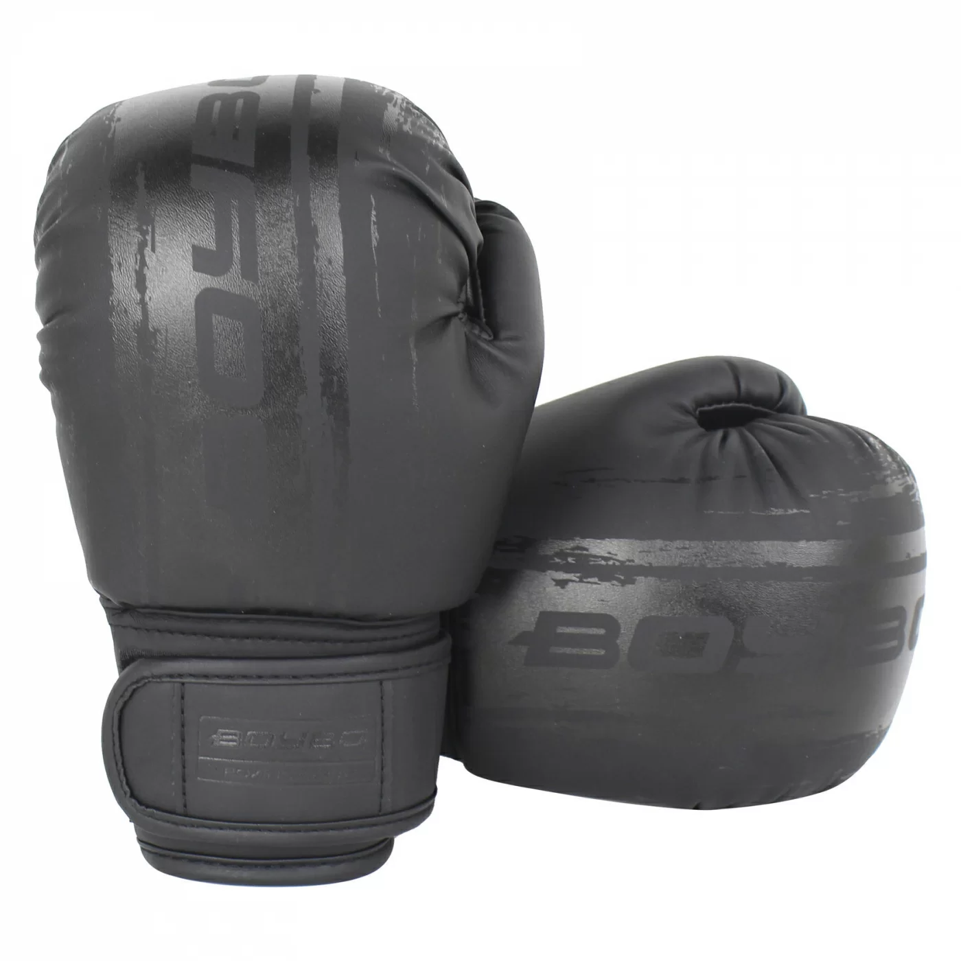 Реальное фото Перчатки боксерские BoyBo Stain флекс черные BGS322 от магазина СпортЕВ