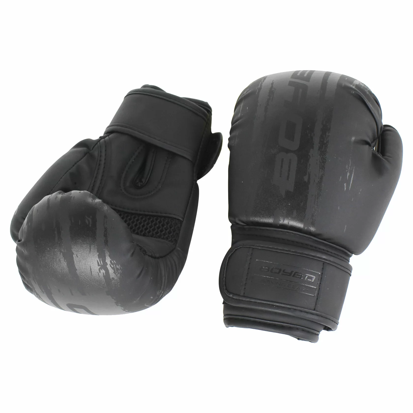 Реальное фото Перчатки боксерские BoyBo Stain флекс черные BGS322 от магазина СпортЕВ