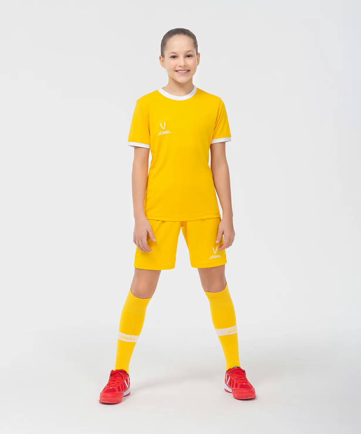 Реальное фото Шорты игровые JÖGEL CAMP Classic Shorts, желтый/белый, детский от магазина Спортев