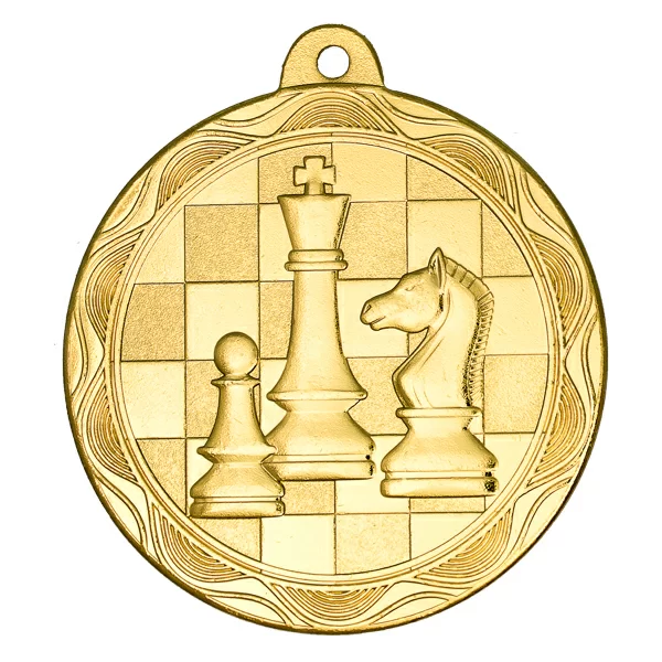 Реальное фото Медаль MZ 80-50/GN шахматы (D-50 мм, s-2 мм) от магазина СпортЕВ