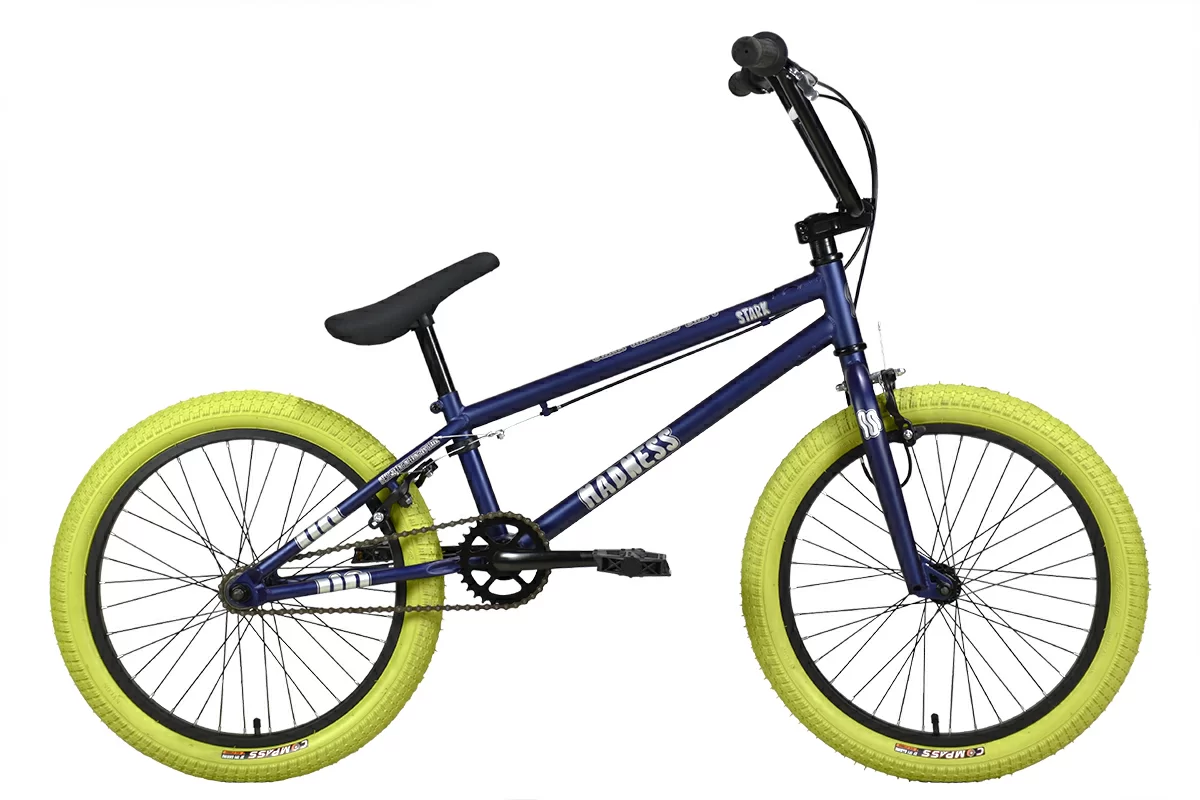Реальное фото Велосипед Stark Madness BMX 1 (2024) темно-синий матовый/серебристый/хаки от магазина СпортЕВ