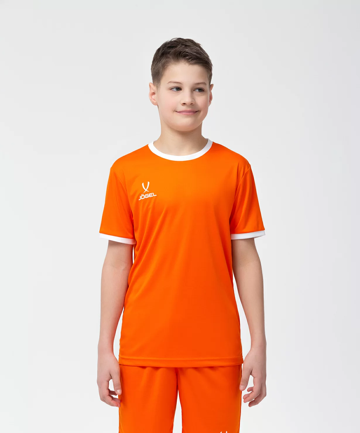 Реальное фото Футболка футбольная CAMP Origin, оранжевый/белый, детский Jögel от магазина Спортев