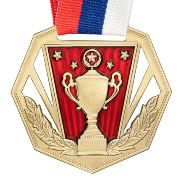 Реальное фото Медаль MZP 569-60/GM (D-60мм, s-2мм) с лентой от магазина Спортев