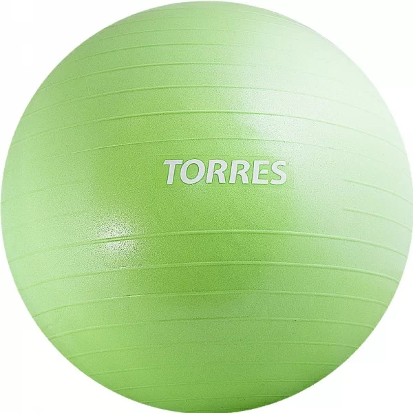 Реальное фото Фитбол 75 см Torres ПВХ антивзрыв, с насосом, зеленый AL121175GR от магазина СпортЕВ