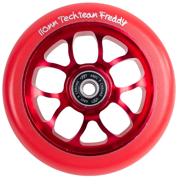Реальное фото Колесо для самоката TechTeam X-Treme 110 мм Форма Freddy красный от магазина СпортЕВ