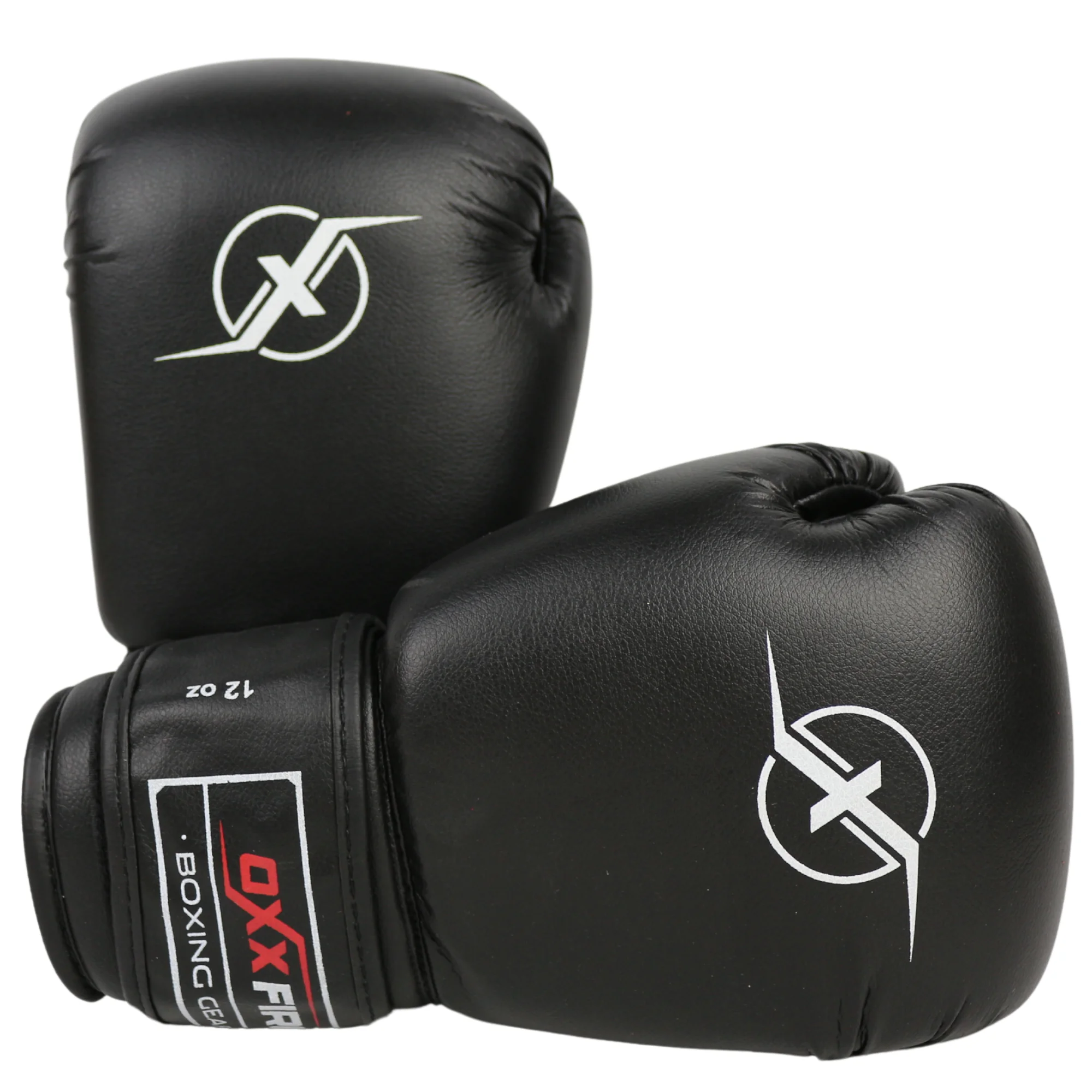 Реальное фото Перчатки боксерские OxxFire Start черные 4492 от магазина Спортев