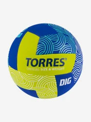 Мяч волейбольный Torres Dig р.5 синт. кожа салатовый/синий V22345