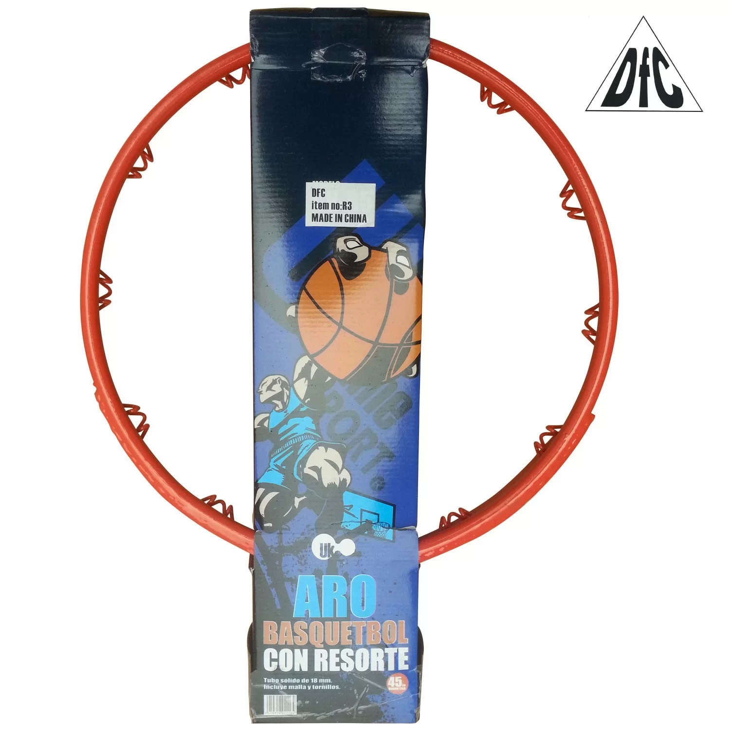 Реальное фото Кольцо баскетбольное DFC R3 45см (18") 2 пружины, оранж/красное от магазина СпортЕВ