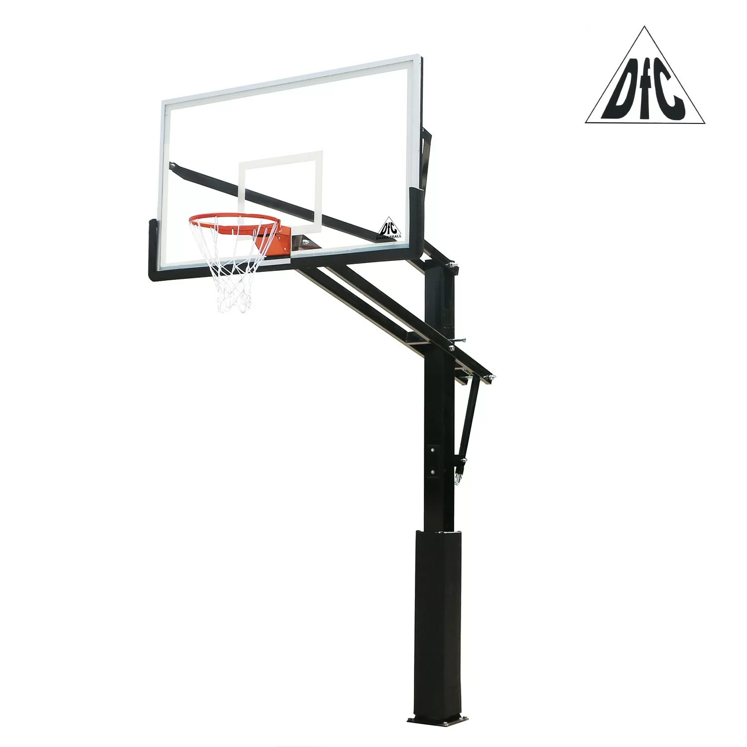 Реальное фото Баскетбольная стационарная стойка DFC ING72GU 180x105см стекло 10мм (Пять коробов). от магазина СпортЕВ
