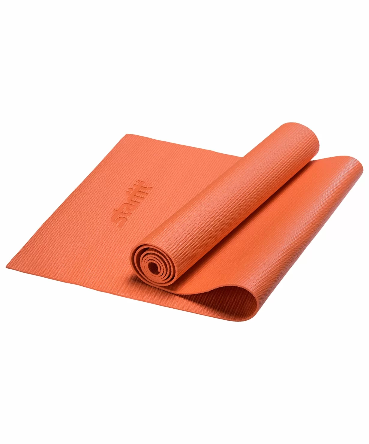 Реальное фото Коврик для йоги 173x61x0,4 см StarFit FM-101 PVC оранжевый УТ-00008832 от магазина СпортЕВ