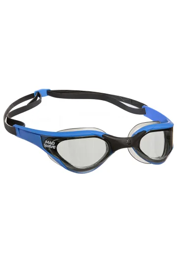 Реальное фото Очки для плавания Mad Wave Razor синий M0427 01 0 04W от магазина Спортев