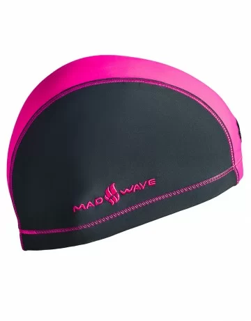 Реальное фото Шапочка для плавания Mad Wave Duotone Lycra grey/pink M0527 02 0 11W от магазина СпортЕВ