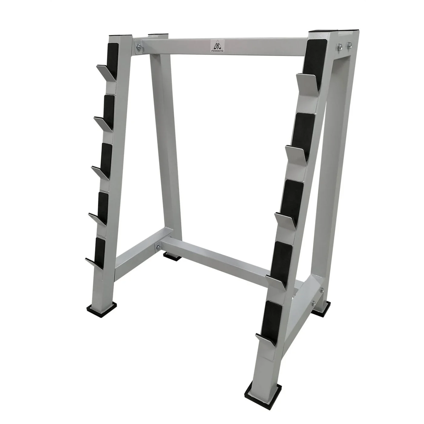 Реальное фото Стойка для хранения 5 грифов DFC Powergym RA769G серый от магазина Спортев