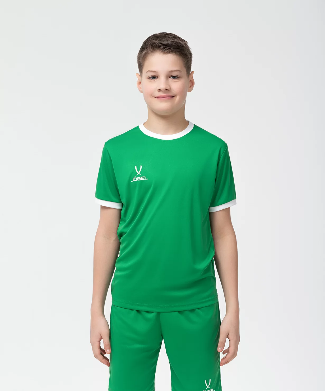 Реальное фото Футболка футбольная CAMP Origin, зеленый/белый, детский Jögel от магазина Спортев