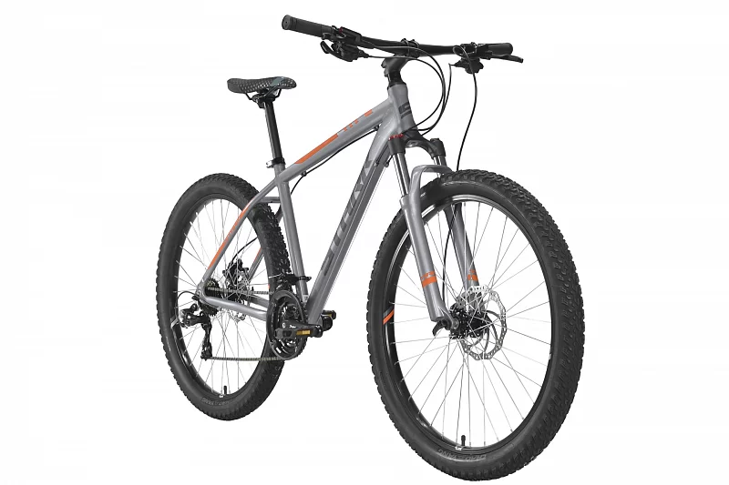 Реальное фото Велосипед Stark Hunter 27.5+ 2 HD (2022) серый/оранжевый от магазина СпортЕВ