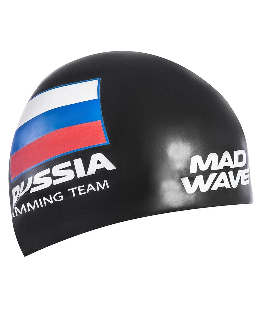 Реальное фото Шапочка для плавания Mad Wave Swimming Team black M0558 18 0 01W от магазина СпортЕВ